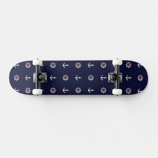 Patroon rood wit en blauw anker skateboard (Horizontaal)