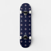 Patroon rood wit en blauw anker skateboard (Voorkant)
