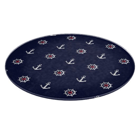 Patroon rood wit en blauw anker snijplank (Hoek)