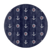 Patroon rood wit en blauw anker snijplank (Voorkant)