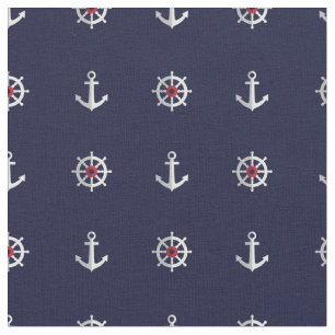 Patroon rood wit en blauw anker stof