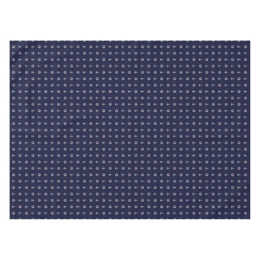 Patroon rood wit en blauw anker tafelkleed (Voorkant (Horizontaal))