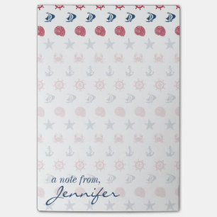 Patroon rood wit en blauw Zee   Jouw namen toevoeg Post-it® Notes