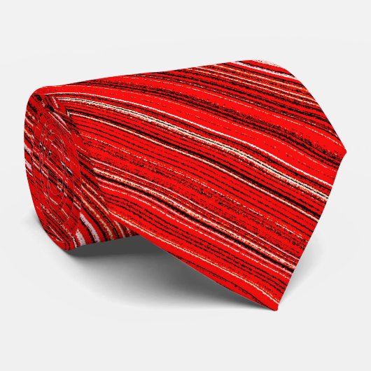 Patroon rood, wit en zwart stropdas (Opgerold)