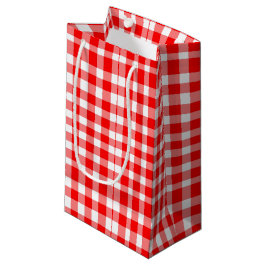 Patroon rood/wit Gingham Klein Cadeauzakje