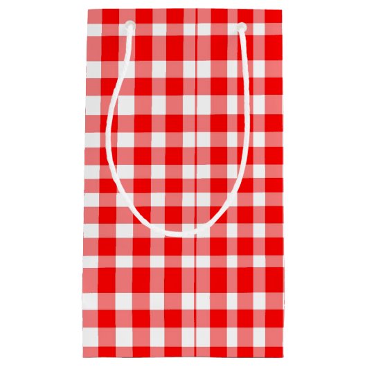 Patroon rood/wit Gingham Klein Cadeauzakje (Voorkant)