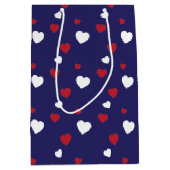 Patroon rood, wit, marineblauw medium cadeauzakje (Voorkant)