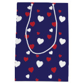 Patroon rood, wit, marineblauw medium cadeauzakje (Achterkant)