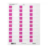 Patroon: Roze achtergrond met gele sterren Etiket (Full Sheet)