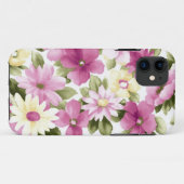 Patroon roze en gele bloemen Case-Mate iPhone case (Achterkant (horizontaal))