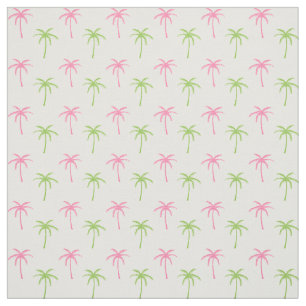 Patroon roze en groene handpalmen stof