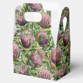 Patroon roze en groene Protea Flowers Bedankdoosjes (Geopend)