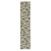 Patroon roze en groene Protea Flowers Korte Tafelloper (Voorkant)