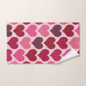 Patroon roze en rode harten bad handdoek (Handdoek)