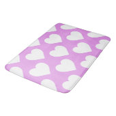 Patroon roze en witte harten badmat (Gekanteld)