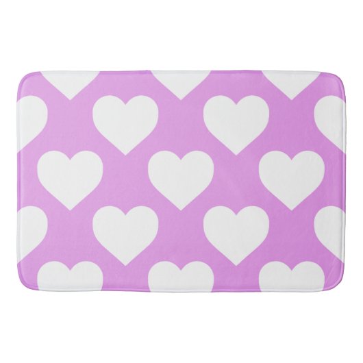 Patroon roze en witte harten badmat (Voorkant)