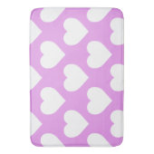 Patroon roze en witte harten badmat (Voorkant Verticaal)