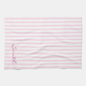 Patroon roze en witte strepen theedoek (Horizontaal)