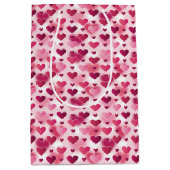 Patroon roze harten - thema Valentijnsdag Medium Cadeauzakje (Voorkant)