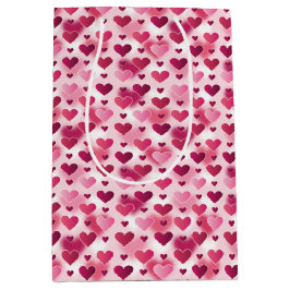 Patroon roze harten - thema Valentijnsdag Medium Cadeauzakje