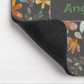 Patroon roze waterverf botanische grijze muismat (Hoek)