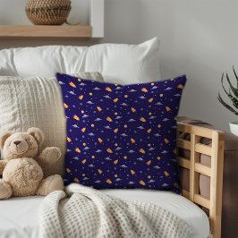 Patroon ruimte lavendel oranje donkerblauw kussen