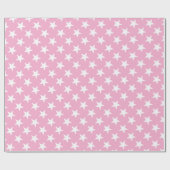 Patroon Schattig Roze Wit Sterren Gift Elegant Mod Cadeaupapier (Vlak)