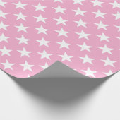 Patroon Schattig Roze Wit Sterren Gift Elegant Mod Cadeaupapier (Hoek)