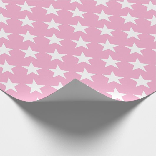Patroon Schattig Roze Wit Sterren Gift Elegant Mod Cadeaupapier (Hoek)
