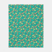 Patroon schattige beige roze turquoise groene vlin fleece deken (Voorkant)