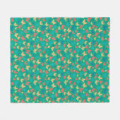 Patroon schattige beige roze turquoise groene vlin fleece deken (Voorkant (Horizontaal))