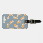 Patroon Schattige Corgi bagagelabel voor hondenlie (Voorkant horizontaal)