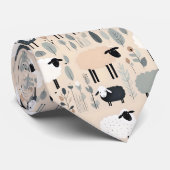 Patroon Schattige schapenpastel Beige Kleur minima Stropdas (Opgerold)