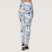 Patroon Schattige Schapenpastel Blauw Kleur Minima Leggings (Achterkant)