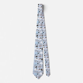 Patroon Schattige Schapenpastel Blauw Kleur Minima Stropdas