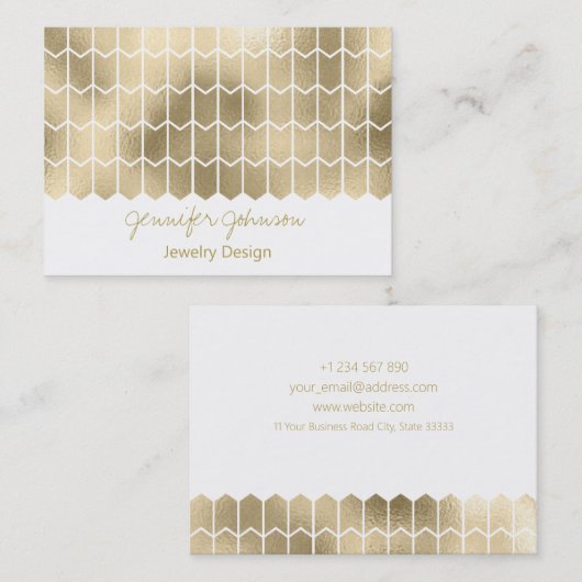 Patroon Sieraden Design Gold Folie Visitekaartje (Voorkant / Achterkant)