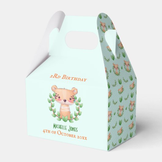 Patroon Simon Teddy Jongen Verjaardag Favoriet Doz Bedankdoosjes (Voorkant Zijde)