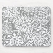 Patroon Soft Grey en White Mandala Muismat (Voorkant)