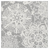 Patroon Soft Grey en White Mandala Stof (Close Up)
