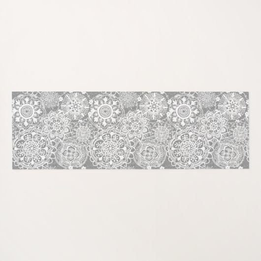 Patroon Soft Grey en White Mandala Yogamat (Achterkant (horizontaal))
