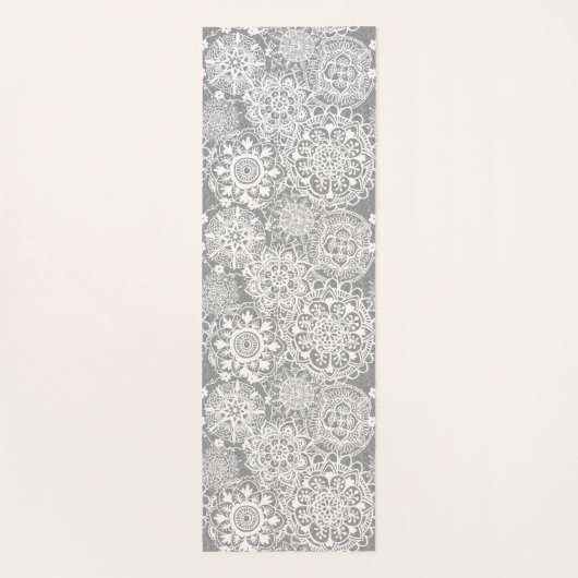 Patroon Soft Grey en White Mandala Yogamat (Achterkant)