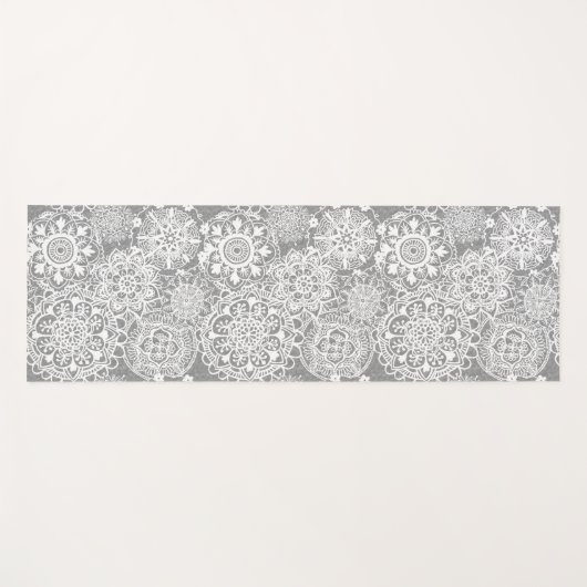 Patroon Soft Grey en White Mandala Yogamat (Voorkant (horizontaal))