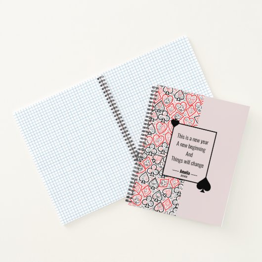 Patroon speelkaarten Notitieboek (Binnen)