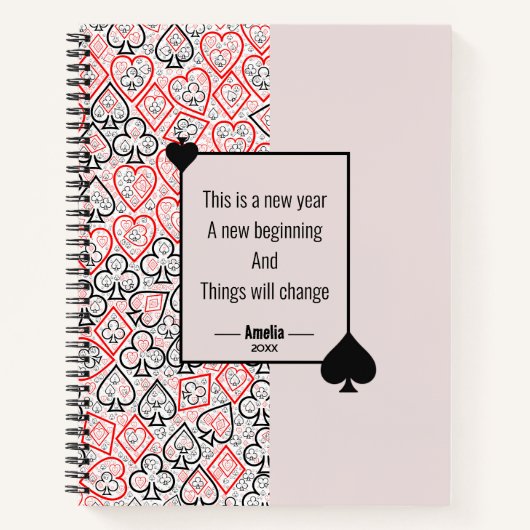 Patroon speelkaarten Notitieboek (Voorkant)