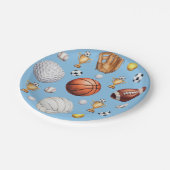 Patroon Sport thema Voetbal Tennis Baseball Papieren Bordje (Gekanteld)