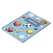 patroon sportief getint voetbal tennis honkbal  notitieboek (Linkerzijde)