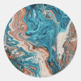 Patroon sticker: Kunstontwerp met verschillende kl Ronde Sticker