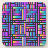 Patroon Stijlvol Matig Mode Geometrisch Tartan Bier Onderzetter (Voorkant)