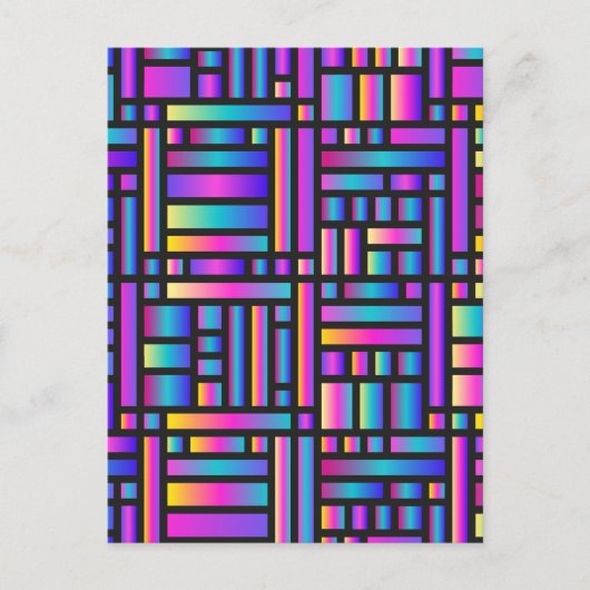 Patroon Stijlvol Matig Mode Geometrisch Tartan Briefkaart (Voorkant)