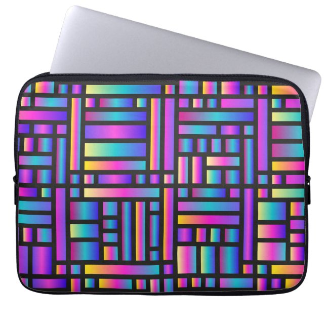 Patroon Stijlvol Matig Mode Geometrisch Tartan Laptop Sleeve (Voorkant)